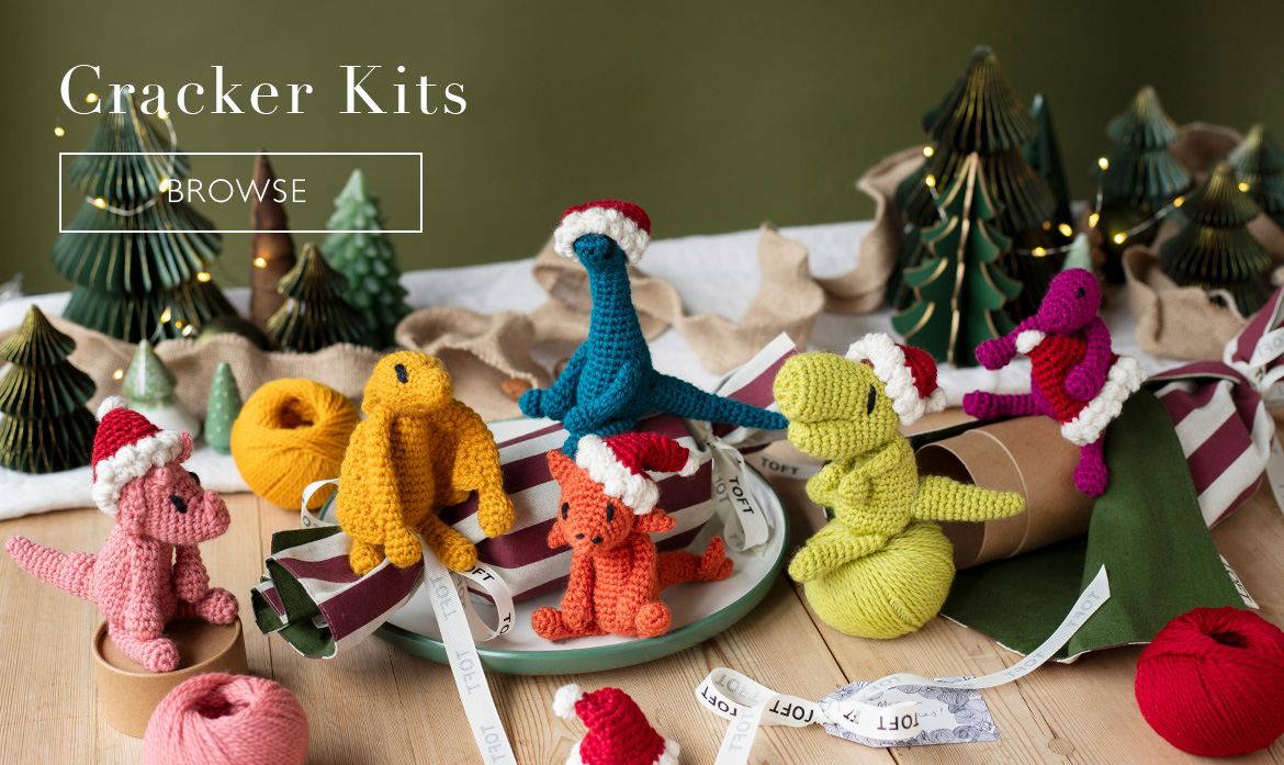 Cracker kits dinosaurs christmas gift toft crochet patterns
